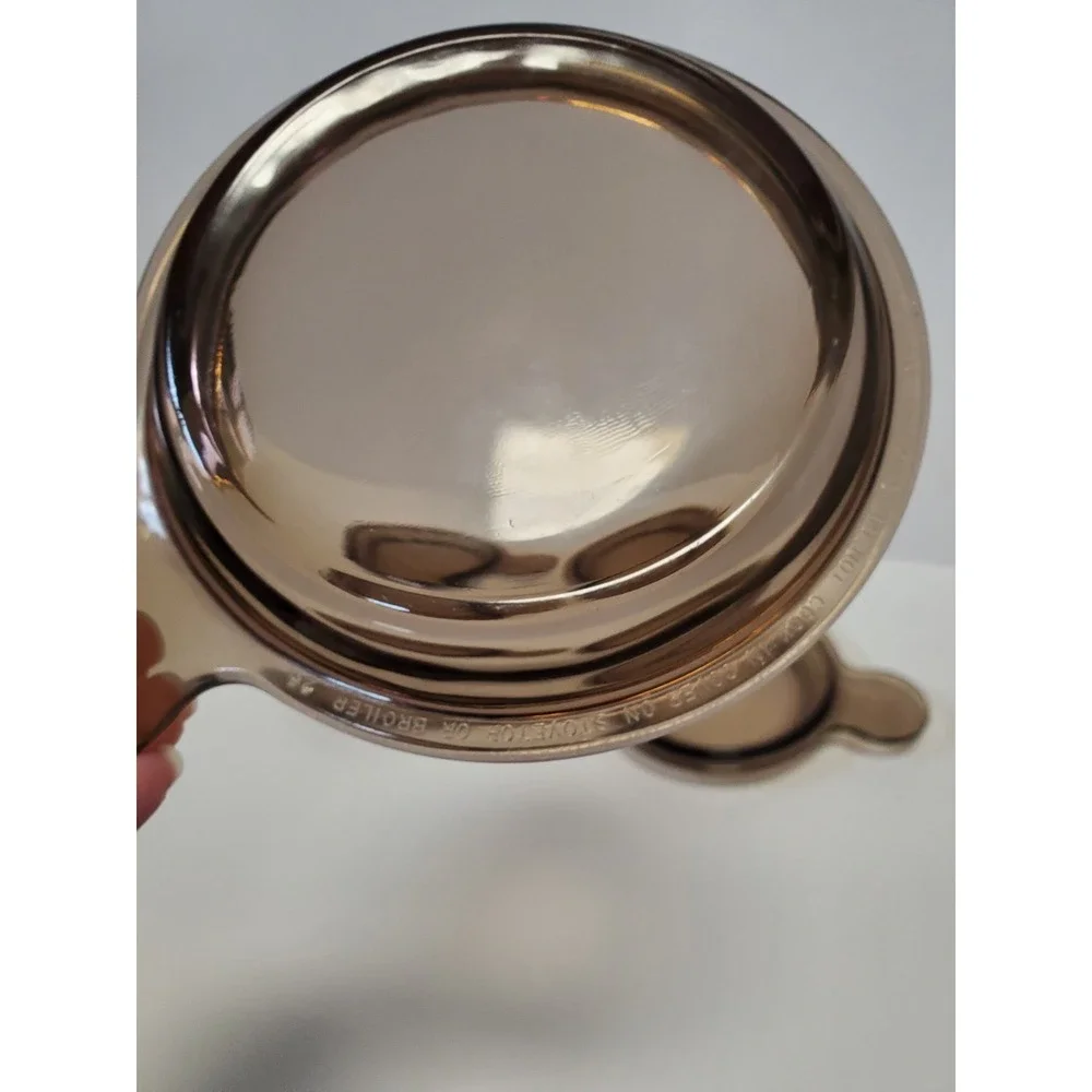 3 Pyrex P-150-C Amber Glass Lids For Corning Ware Grab It Bowl Lids Only